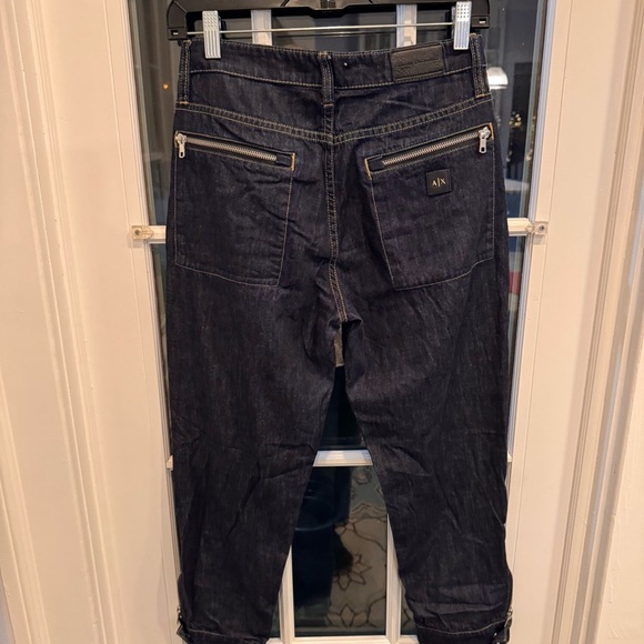 Armani Exchange Women’s “biker” Jeans Size 25 Cropped Zip Pockets - Picture 4 of 13
